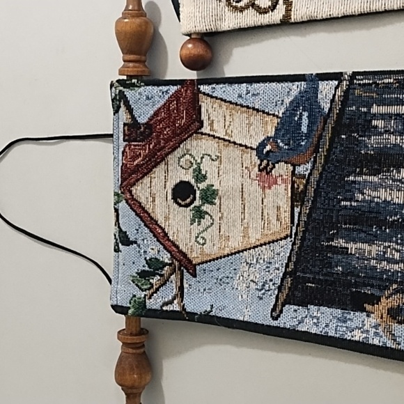 2 Vintage Tapestries Welcome Bird Lovers Cottagecore Decor Approx 36X6 - Picture 8 of 13